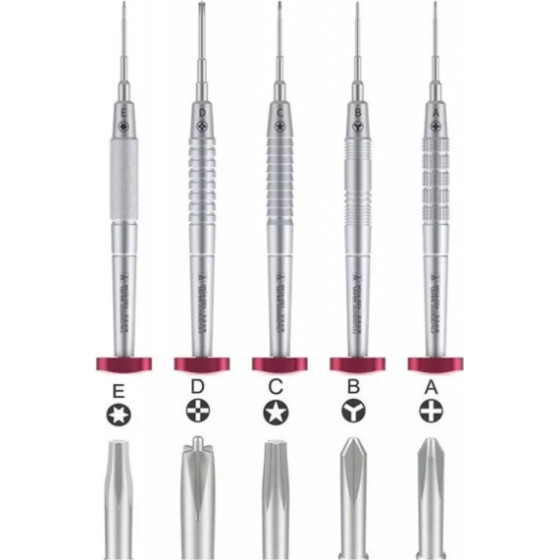 Tool Set Qianli Me 5 ���������� - PHILIPS, TRI-POINT, PENTALOPE, PINHEAD, T2 Torx Professional OEM - (TOOL-KS5PRO)