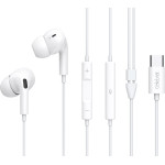 Celebrat Earphones �� ��������� E300, USB-C, 1.2m, ����� - (E300-WH)