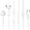 Celebrat Earphones �� ��������� E500, USB-C, 1.2m, ����� - (E500-WH)