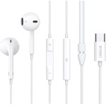 Celebrat Earphones �� ��������� E500, USB-C, 1.2m, ����� - (E500-WH)