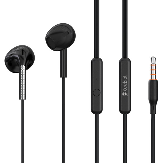 Celebrat Earphones �� ��������� G28, 3.5mm, 1.2m, ����� - (G28-BK)
