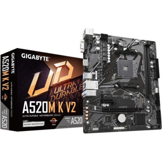 Gigabyte Motherboard AM4, Matx - (A520M K V2)