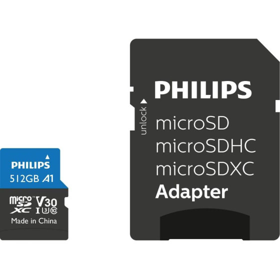 Philips Microsdxc 512GB Class 10 U3 UHS-I �� ��������� - (FM51MP65B/00)