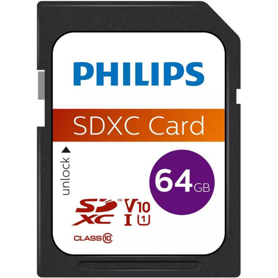 Philips Sdxc 64GB Class 10 U1 Default Speed - (FM64SD55B/00)
