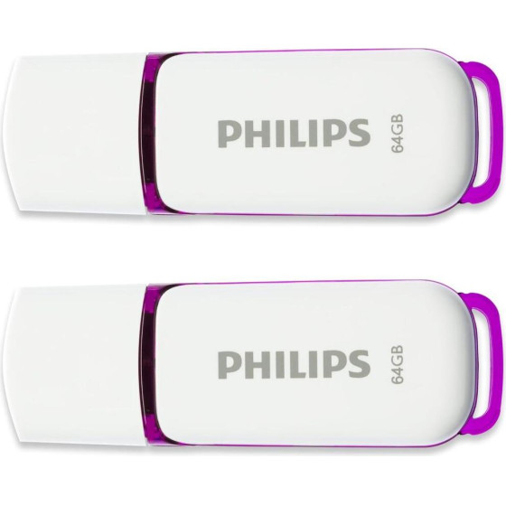 Philips Snow 2-Pack 64GB Usb 2.0 Stick ��� - (FM64FD70D/00)
