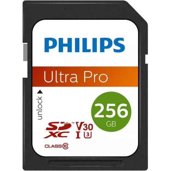 Philips Ultra Pro Sdxc 256GB Class 10 U3 V30 A1 UHS-I - (FM25SD65B/00)