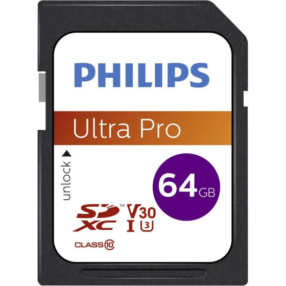 Philips Ultra Pro Sdxc 64GB Class 10 U3 V30 A1 UHS-I - (FM64SD65B/00)