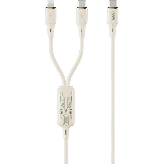 XO NB-Q262 ������� ��������� 2 �� 1 TYPE-C 60W ��� Lightning 27W, 1.2M - (Nb Q262)