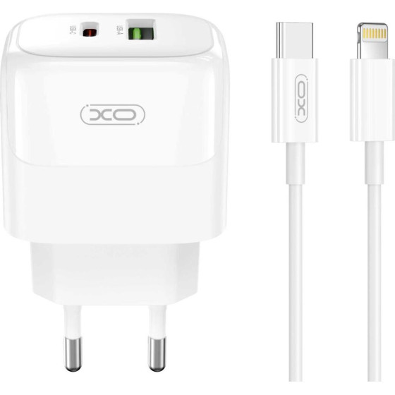 XO ��������� PD20W/QC18W, 1 ���� Usb + 1 ���� PD, �� ������� LIGHTNING, ����� - (L137)