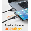 Cabletime ������� Usb �� USB-C CT-AMCM3A, 15W, 1m, ����� - (CT-AMCM3A-AG-1)