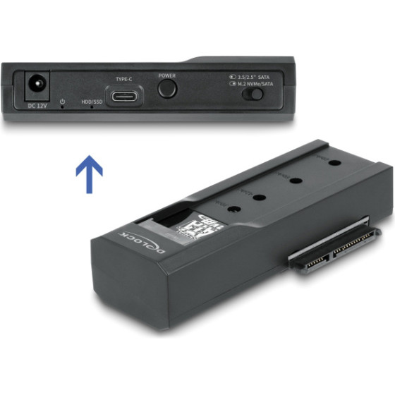 DeLock Docking Station ��� M.2 NVMe/Sata Ssd & HDD, 10Gbps, ����� - (64253)