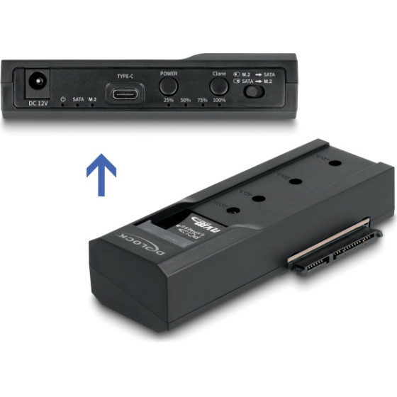 DeLock Docking Station ��� M.2 NVMe/Sata Ssd & HDD, Clone Function - (64252)
