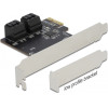 DeLock ����� ��������� Pcie �� 4x Sata 6Gb/s, Low Profile - (90010)