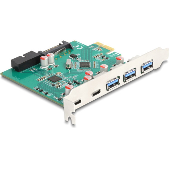 DeLock ����� ��������� Pcie x1 �� 3x USB/2x USB-C/19-Pin 5GBps - (90109)