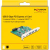 DeLock ����� ��������� Pcie x1 �� 3x USB/2x USB-C/19-Pin 5GBps - (90109)