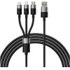 Baseus 3in1 Braided Usb To Lightning / Type-C / Micro Usb Cable 3.5A ����� 1.2m - (CAXS000001)