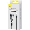 Baseus 3in1 Braided Usb To Lightning / Type-C / Micro Usb Cable 3.5A ����� 1.2m - (CAXS000001)