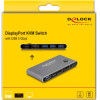 DeLock Displayport Kvm Switch �� 4x ����� Usb 5Gbps, 8K/30Hz, ���� - (18646)