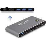 DeLock Hdmi Kvm Switch �� 4x ����� Usb 5Gbps, 8K/30Hz, ���� - (18647)