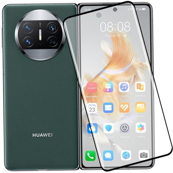 Idol 1991 Tempered Glass Huawei Mate X3 7.85'' 9H 0.30mm 3D Edge Glue Semi Curved Finger Unlock Black Full COVER