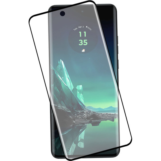 Idol 1991 Tempered Glass Motorola Edge 40 Neo 6.55'' 9H 0.30mm 3D Edge Glue Semi Curved Finger Unlock BLACK