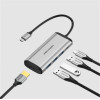 Vention Type-C To HDMI/Usb 3.0*3/Pd 87W Docking Station 0.15M Gray Metal Type - (CNBHB)