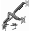 Gembird Desk Mounted Adjustable Double Monitor Arm Space Grey - (MA-DA2-05)
