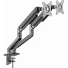 Gembird Desk Mounted Adjustable Double Monitor Arm Space Grey - (MA-DA2-05)