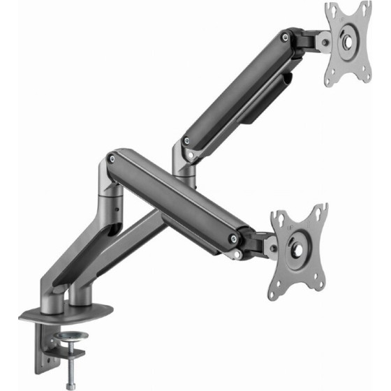 Gembird Desk Mounted Adjustable Double Monitor Arm Space Grey - (MA-DA2-05)