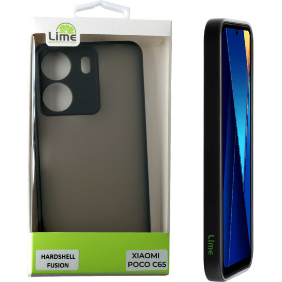 Lime Successories Lime ���� Xiaomi Poco C65 6.74'' Hardshell Fusion Full Camera Protection Black With Red KEYS