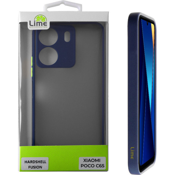 Lime Successories Lime ���� Xiaomi Poco C65 6.74'' Hardshell Fusion Full Camera Protection Blue With Yellow KEYS