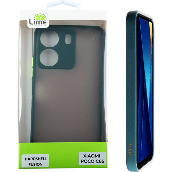 Lime Successories Lime ���� Xiaomi Poco C65 6.74'' Hardshell Fusion Full Camera Protection Green With Yellow KEYS