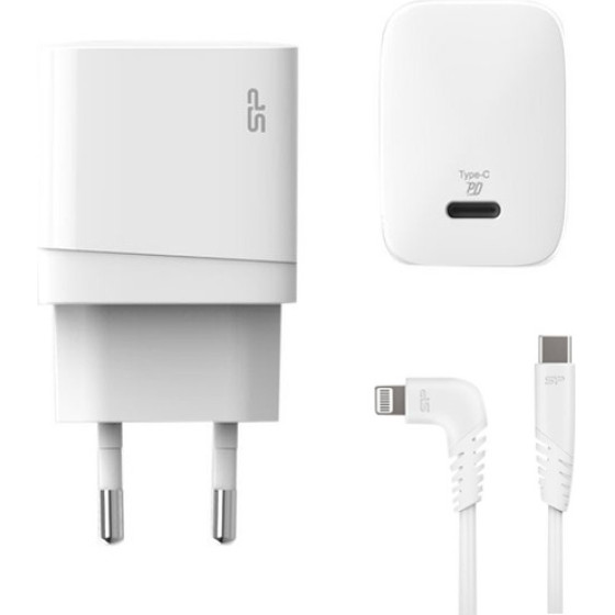 Silicon Power ��������� ������ QM10 �� �������, USB-C, 18W, MFi, ������ - (SP18WASYQM10L0CW)