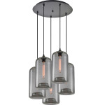 Homelighting SE21-SM-19-30-5BL+ FEINT Smoked Glass Pendant+ - (77-8785)