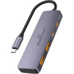 Powertech Usb Hub 4x �����, 10Gbps, USB-C �������, ���� - (CAB-UC082)