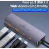 Powertech Usb Hub 4x �����, 10Gbps, USB-C �������, ���� - (CAB-UC082)