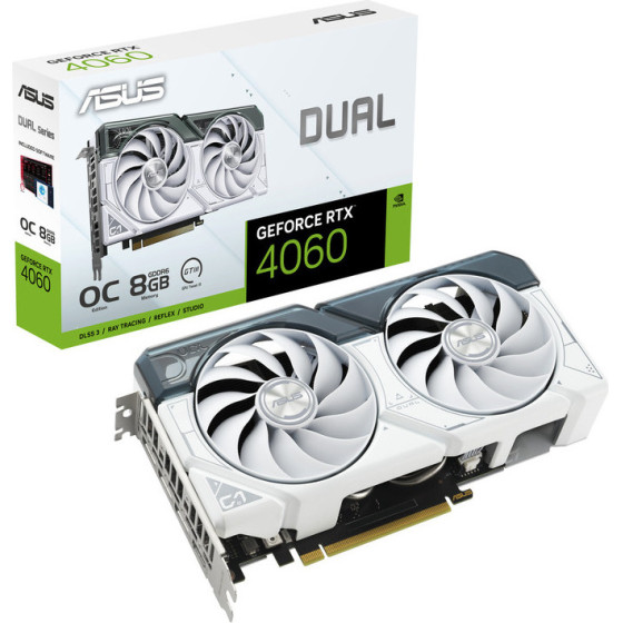 Asus Vga DUAL-RTX4060-O8G-White 8GB, GDDR6 - (90YV0JC2-M0NA00)