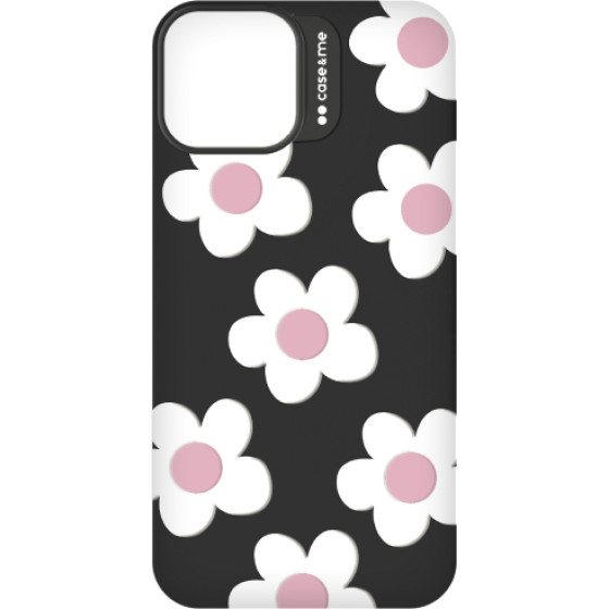 SBS Case Me 3D Jelly Cover Embossed Motifs Flower Iphone 15 Black Backcover - (OVSIL3DIP15612)