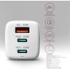 Axagon ACU-DPQ65 Gan Wall Charger, 3X Port (USB + Dual USB-C), PD3.0/QC4+/PPS/APPLE, 65W, Black