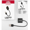 Axagon ADA-12 USB2.0 - Stereo Audio mini adapter, 15cm cable