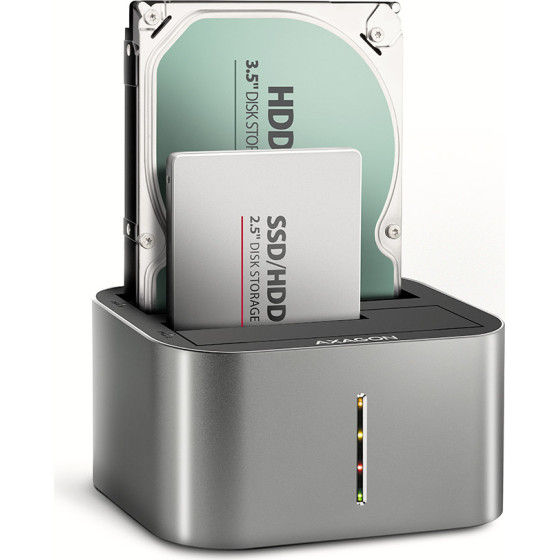 Axagon ADSA-DC USB3.2 GEN1 - 2X Sata 6G Clone Dual HDD Dock Station asmedia