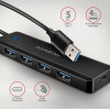 Axagon HUE-C1A 4X USB3.2 Gen 1 travel hub, USB-C Power in, W. 20CM Type-A Cable