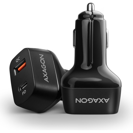 Axagon PWC-PQ38 Card Charger 1X QC3.0 + 1X PD USB-C, 38W, Black