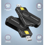 Axagon CRE-SMP2A USB Smart Card & SD/MICROSD/Sim Card POCKETREADER