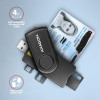 Axagon CRE-SMP2A USB Smart Card & SD/MICROSD/Sim Card POCKETREADER