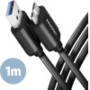 Axagon BUMM3-AM10AB Cable MICRO-B USB USB-A 3.2 Gen 1, 1M, 3A, ALU, PVC, Black
