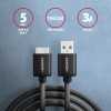 Axagon BUMM3-AM10AB Cable MICRO-B USB USB-A 3.2 Gen 1, 1M, 3A, ALU, PVC, Black