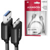 Axagon BUMM3-AM10AB Cable MICRO-B USB USB-A 3.2 Gen 1, 1M, 3A, ALU, PVC, Black