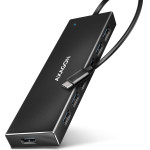 Axagon HUE-F7C 7X USB 3.2 Gen 1 Alu Flat HUB, Micro Usb Power IN, 30CM USB-C CABLE