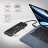 Axagon HUE-F7C 7X USB 3.2 Gen 1 Alu Flat HUB, Micro Usb Power IN, 30CM USB-C CABLE